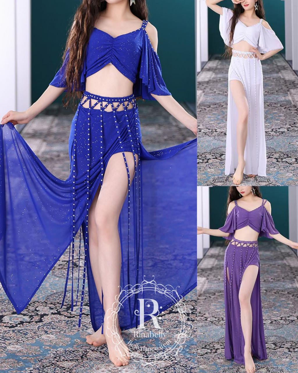 【Irina美品超軽量！2回着用】青紫色ベリーダンスセットアップ Irina美品超軽量！2回着用】青紫色ベリーダンスセットアップ