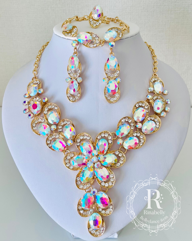 アクセサリーセット ネックレス ピアス ブレスレット 指輪 オーロラ アクセサリーセット ネックレス ピアス ブレスレット 指輪 オーロラ