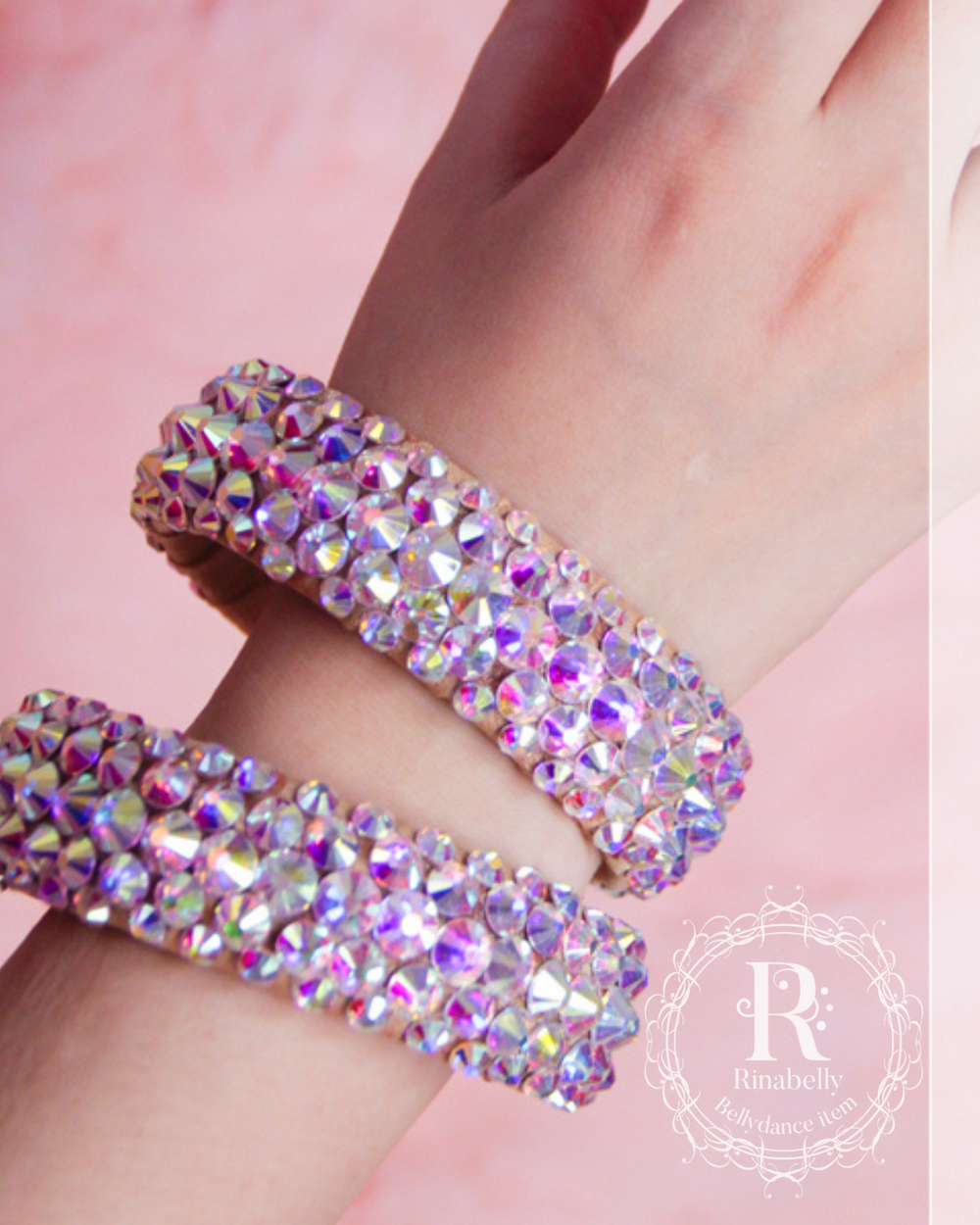 ベリーダンス 大粒 5連 ラインストーン ブレスレット 2個セット ベリーダンス 大粒 5連 ラインストーン ブレスレット 2個セット