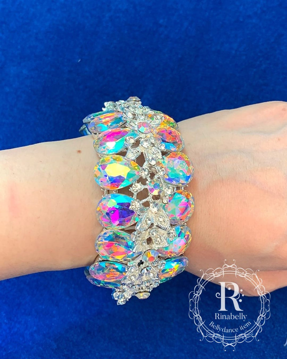 アイスブルー花社交ダンスバングル