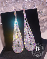 ビジューピアス　ロングドロップ　オーロラ　シルバー
